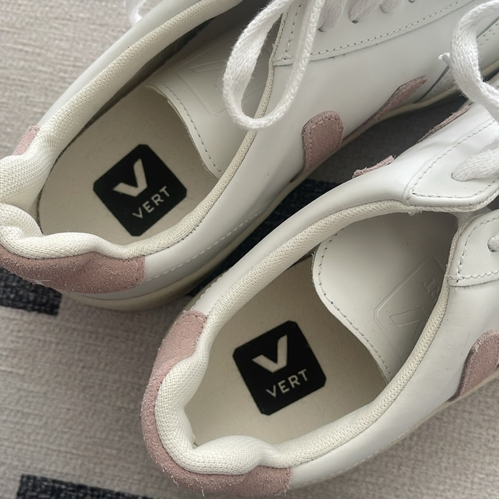 Veja Women's Cream and Pink Sneakers - Picture 5 of 6